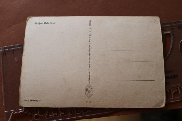 alte Postkarte - Ritterkreuzträger Major Ihlefeld